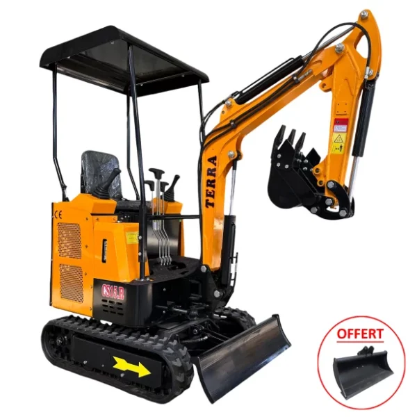 Mini pelle TERRA CS 15.R – 1,45 T – Moteur Diesel 22,4 CV